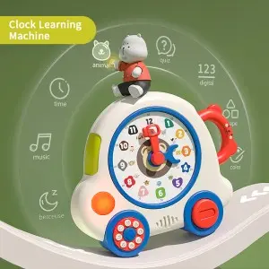 Multifunctional Clock Learning Toys Animal Shape Color Number Time Cognition Music & Light Children Montessori Educational Toys