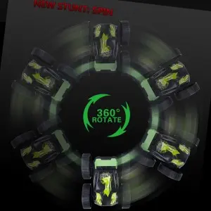 Children 360 Degree Spin Double-Sided Roll Rc Remote Control Car Four Channel Radio Control Stunt Vehicle Toy for Indoor Outdoor