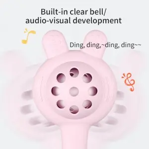 Wholesale Christmas Gift Infant Teething Relief Toy 0-6 Months Newborn Sensory Rattle Shakers Soft Silicone Rattles Baby Toys