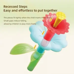 Kids STEM DIY Floral Building Blocks Toys Bouquet Floral Arrangement Play Set Toddlers Educational Flower Garden Building Toy