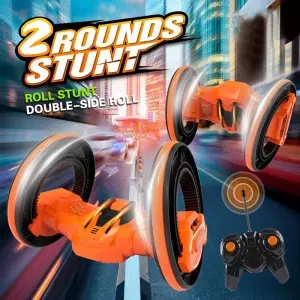 Cool Lighting RC Stunt Car Children Boy Surprise Gift Two Big Wheels Rotating Flip Radio Control Stunt Car Toys for Wholesale