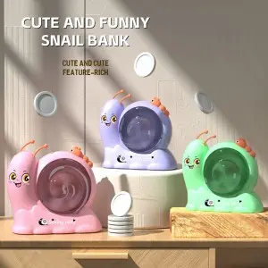 Wholesale Children Plastic Electronic Cartoon Animal ATM Money Saving Box Kids Slide Snail Coin Piggy Bank with Light and Music