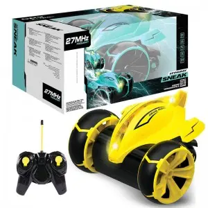Children 4WD RC Car 360 Degrees Rotation Vehicle 27MHz Remote Control Jump up Devil Fish Stunt Car Toy with Light