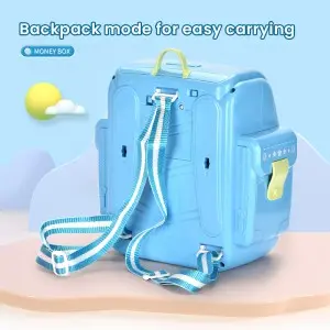 Kids Cartoon Electronic ATM Machine Cash Coins Money Saving Box Toy Password & Fingerprint Unlocking Backpack Piggy Bank
