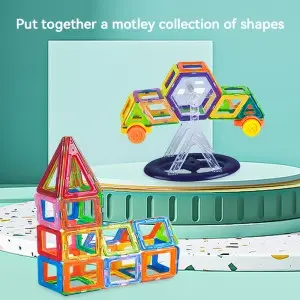 Montessori Magnetic Tiles Toys Preschool STEM Educational Construction Building Blocks Set for Kids