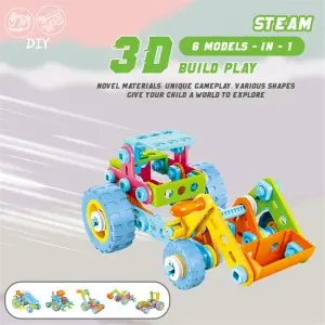 118pcs 6 Models In 1 STEM Toy Car Truck DIY Screw Construction Juguetes Block Building Toy Educational For Boys Girls