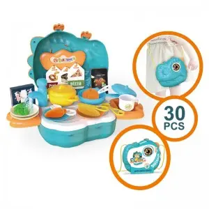 Kids Cooking Toy Set 30pcs Simulated Kitchen Utensils Vegetable Washing Basin Pretend Toy Set