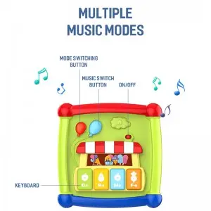 Toddler Educational DIY 3D Puzzle House Assemble Blocks Learning Hexahedron Montessori Musical Activity Cube Toy for Babies