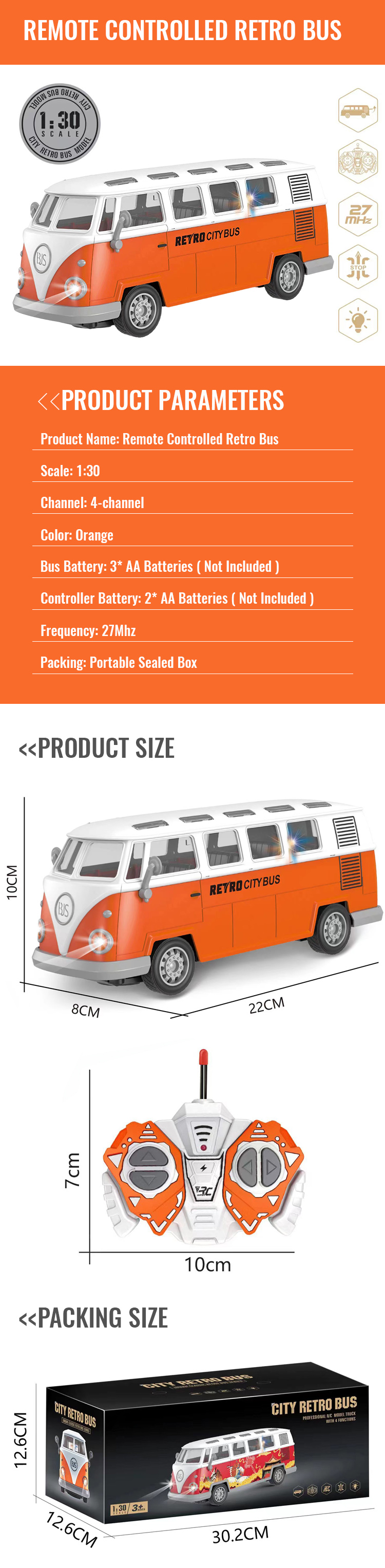 RC Retro City Bus Toy