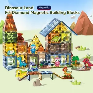 3D Diamond Animal Paradise Magnet Building Blocks Kids Educational Creative Magnetic Tiles Toys