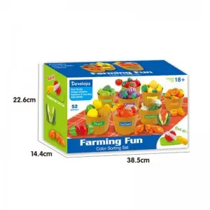 52pcs Kitchen Pretend Play Fruits Vegetables Seafood Color Shape Cognition Sorting Set Kids Educational Food Cutting Toy Set