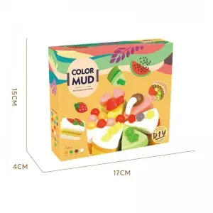 Children Art and Craft Non Toxic Plasticine Mould Kit Kids Educational DIY Color Clay Tool Party Birthday Cake Play Dough Set