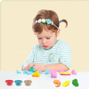 Children Pretend Play Breakfast Pizza Making Clay Set DIY Colorful Plasticine and Tool Kit Toddler Montesorri Kids Dough Toys