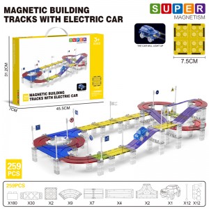 Kids Flexible DIY Magnetic Building Slot Toy Race Track Sets with Electric Light Up Cars