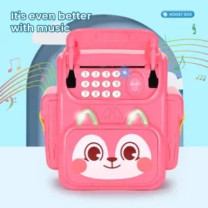 Kids Cartoon Electronic ATM Machine Cash Coins Money Saving Box Toy Password & Fingerprint Unlocking Backpack Piggy Bank