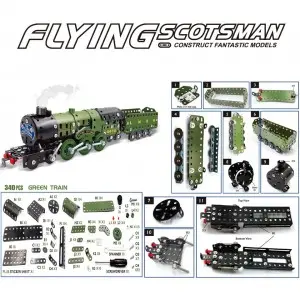 340pcs DIY Construction Train Model Toys Creative Hand-on Ability Building Toys Kids Screw Assembly Metal Block Toy