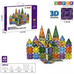 Kids DIY Assembling Set STEM Intelligent Magnetic Building Tiles Toy Parent-child Interactive