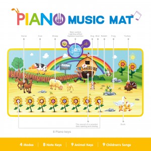 Toddler Music Learning Mat with 9 Farm Sounds & Q&A Mode – Interactive Educational Toy Gift Ages 1-3