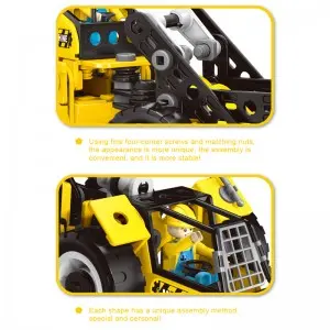 223PCS 6-in-1 Urban Construction Engineering Team DIY Assembly Toy Truck Model Set Kid STEM City Vehicle Building Block Play Kit