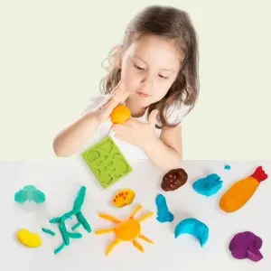 Children Pretend Play DIY Lunch Food Modeling Clay and Tools Toy Kit Non Toxic Colorful Plasticine Educational Play Dough Set for Kids