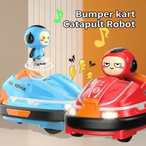 Indoor Outdoor Multiplayer Interactive 2PCS Remote Control Battle Kart Bumper Car Toy with Light and Music