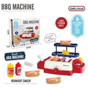 Kids Simulated Acousto-optic BBQ Grill Toy Set Educational Barbecue Cooking Kitchen Toy