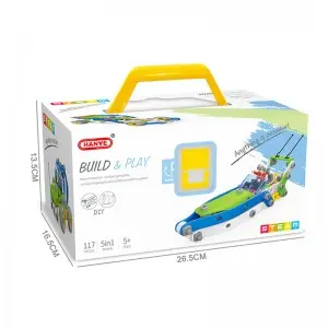 117PCS 5 in 1 Screw Assembly and Disassembly Racing Car Truck Aircraft Boat Model Toys STEAM Building Block Toy Set for Kids