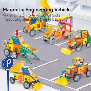 Magnetic Tiles Building Blocks Toys Baby Enlighten Magnet Engineering Vehicles Connection Toys