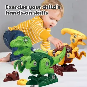 Kids Fine Motor Skills Training Screw And Nut Connecting Dino Model Take Apart 3D Jurassic Animal DIY Self Assembly Dinosaur Toy