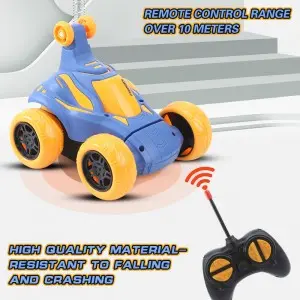 Rechargeable Remote Control Flip Spinning Car Toy Musical 360 Degrees Rotation Vehicle Cool Flashing Light Rc Stunt Car For Kids