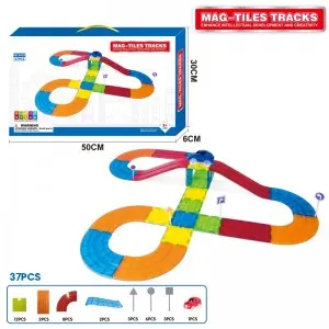Kids Flexible DIY Assembly Magnetic Slot Car Race Track Toy Set for Boys Girls Gift