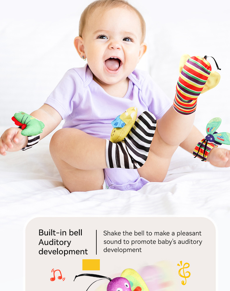 Socks Wrist Strap Rattles Set (4)