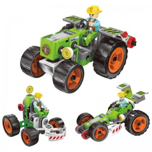 3-in-1 DIY Assembly Agriculture Truck Toy Harvester Plow Machine Construction Set City Vehicle Farm Tractor Building Kit For Kids