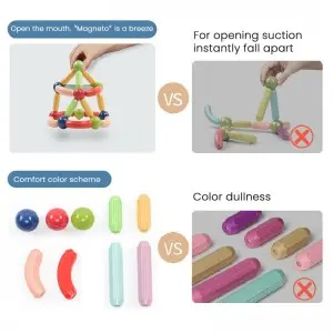 Magnetic Sticks and Balls Building Toy Set Children Creative DIY Construction Blocks for STEM Education