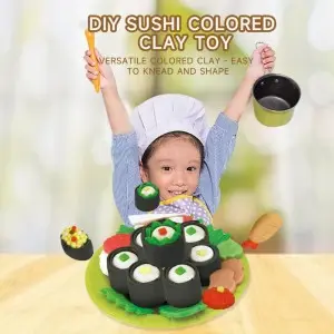 Children Montessori Sushi DIY Clay Tool Kit Playdough Rollers and Cutters Creative Color Plasticine Toys for Kids Boys Girls