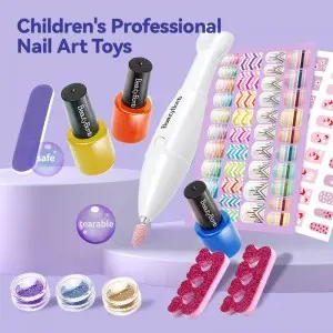 Children Nail Art Salon Set Nail Polish Kit Non-Toxic Kids Manicure Set
