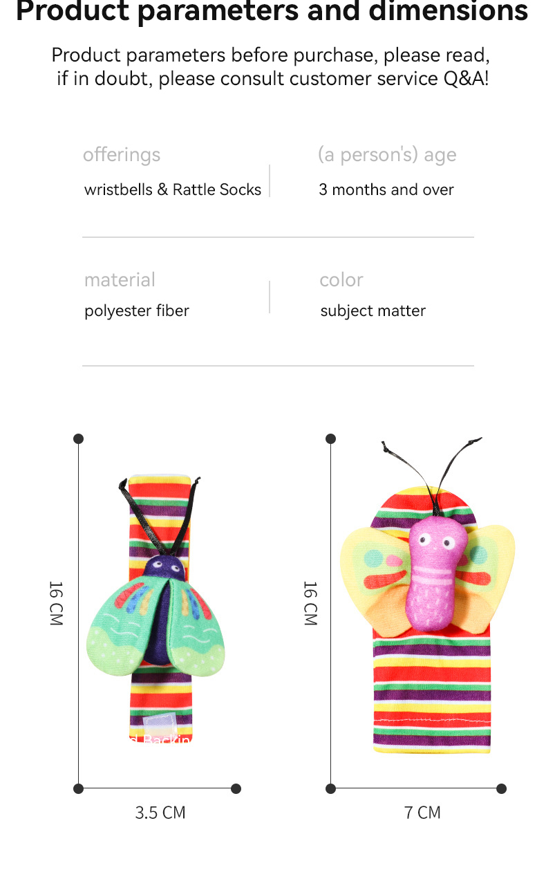 Socks Wrist Strap Rattles Set (10)