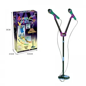 Children Musical Instrument Toy Microphone Singing Toys Karaoke Machine Toys With Adjustable Stand for Kids Boys and Girls