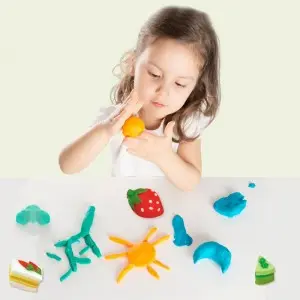 Children Art and Craft Non Toxic Plasticine Mould Kit Kids Educational DIY Color Clay Tool Party Birthday Cake Play Dough Set