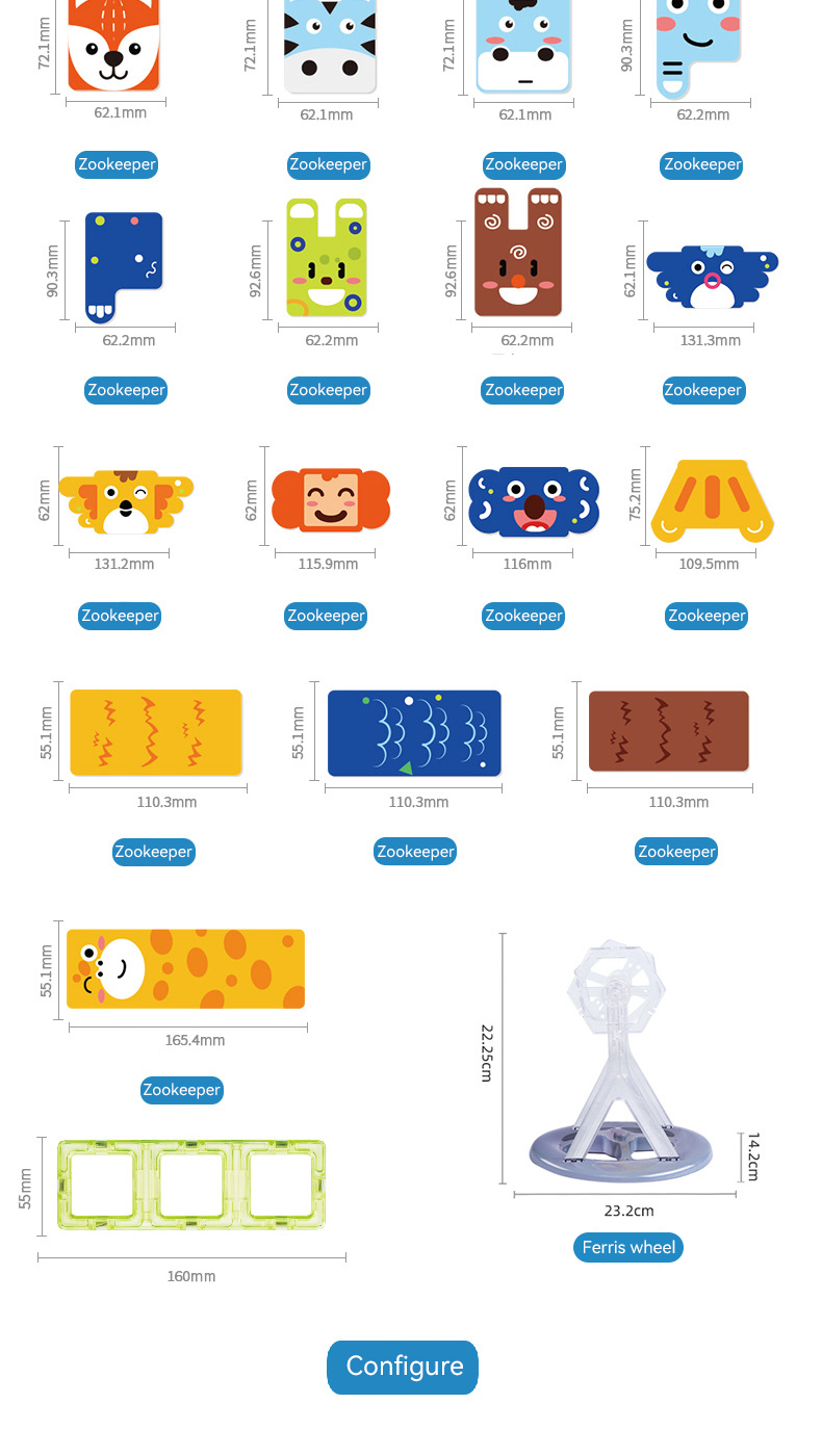 Magnetic Animals Tiles (9)