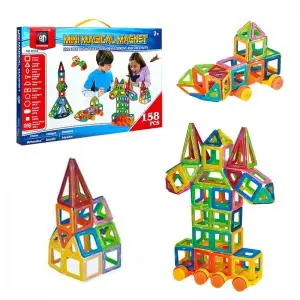 Montessori Magnetic Tiles Toys Preschool STEM Educational Construction Building Blocks Set for Kids