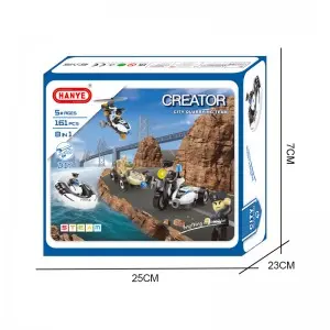 161PCS 8-in-1 Police Theme Screw Nut Assembly Vehicle Kit Building Blocks Car Children Educational STEM DIY Toys for Kids Boys