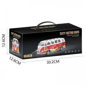 1:30 RC Vintage School Buses Kids Electric Urban Vehicles Toys 27Mhz 4CH Remote Control School Bus for Children Boys and Girls