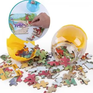 New Parent-child Interactive Montessori Game DIY Dinosaur Egg Jigsaw Puzzle Christmas Gifts Kids Educational Wooden Puzzle Toys