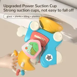 5-In-1 Baby Removable Rocking Horse Toy Sucker Rotating Windmill Cute Slide Car Infant Bath Toy Toddler Sensory Dining Table Toy