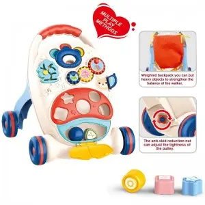 Montessori Baby Walker and Activity Center with Wheels for Boys Girls
