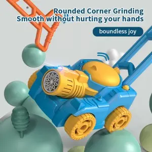 Kids Summer Outdoor Backyard Gardening Beach Swimming Toys Electric Automatic Light up Hand Push Lawn Mower Bubble Machine Toys