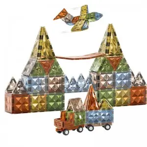 Kids Magnetic Building Tiles Toys 3D Magnet Puzzles Stacking Blocks Toddler STEM Education