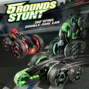 Kids Boys Gift 6-channel Radio-controlled Vehicle 360 Degrees Rotation Double-Sided Rc Stunt Car Toy with Light