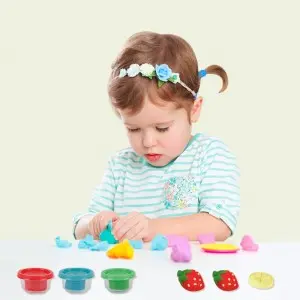 Children Creative DIY Plasticine Kit Kids Hand-on Ability Training Funny Color Clay Ice Cream Making Mold Dough Tool Toys